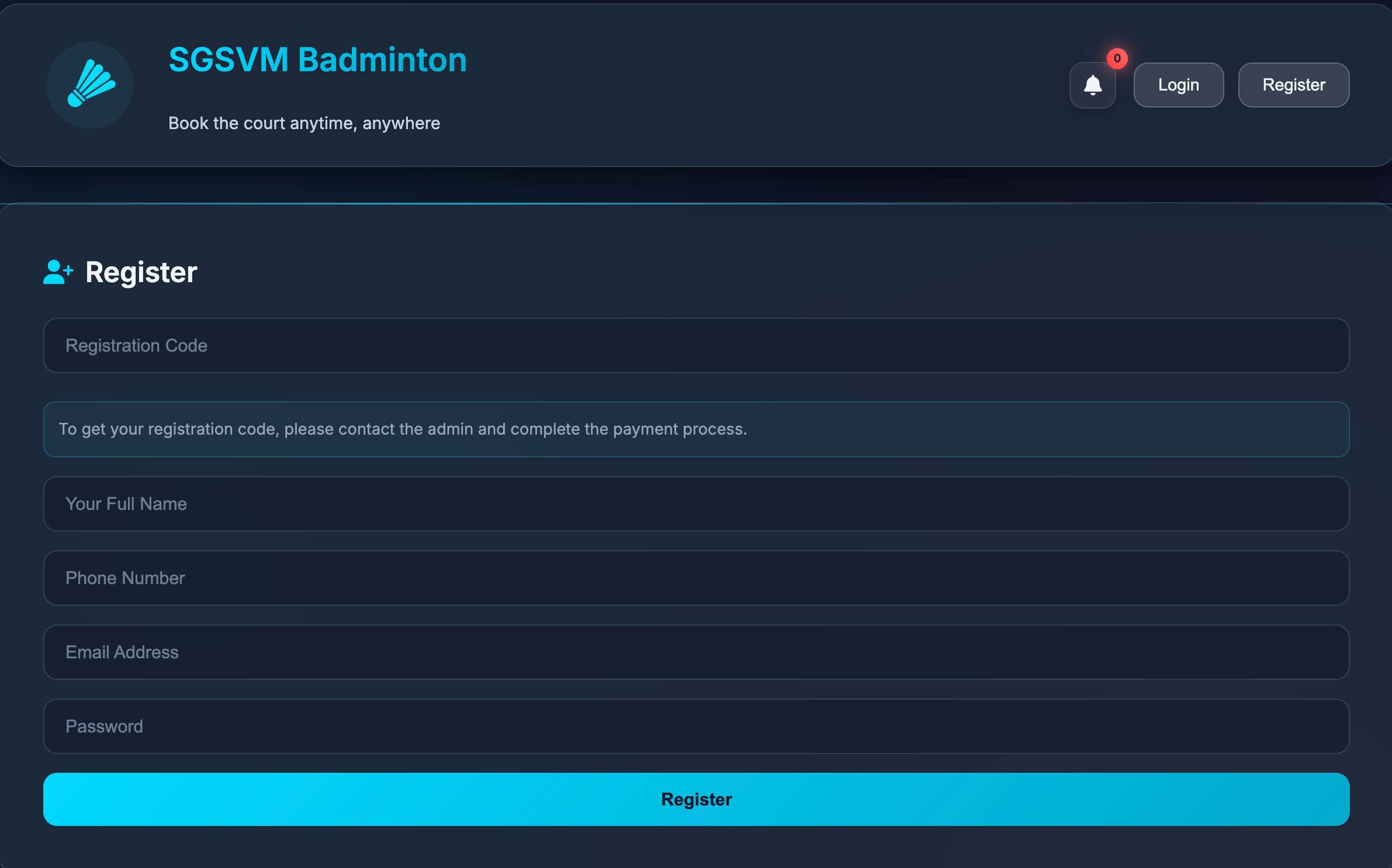 Badminton Booking - Booking Flow